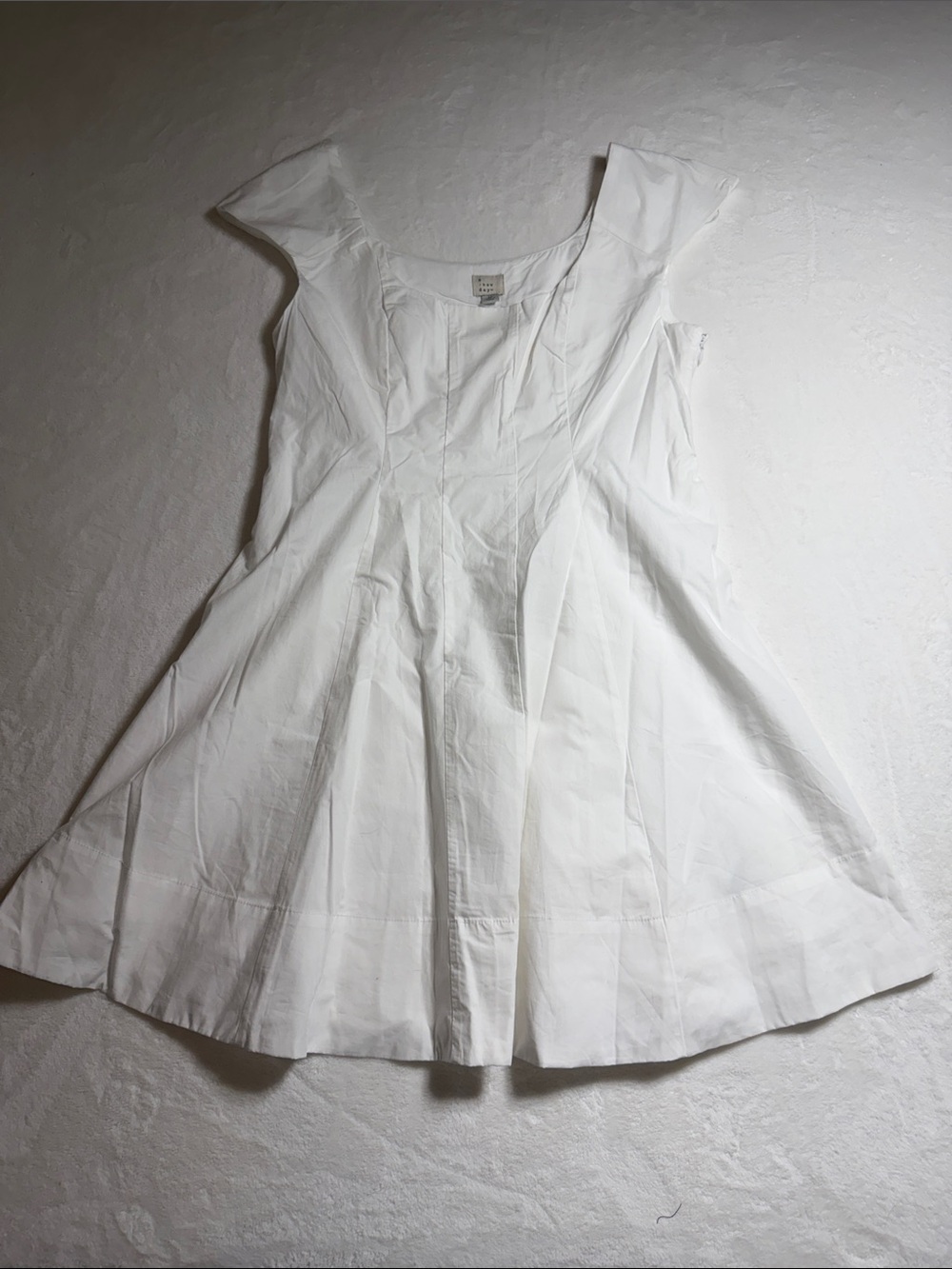 a new day White Cotton Fit-and-Flare Dress